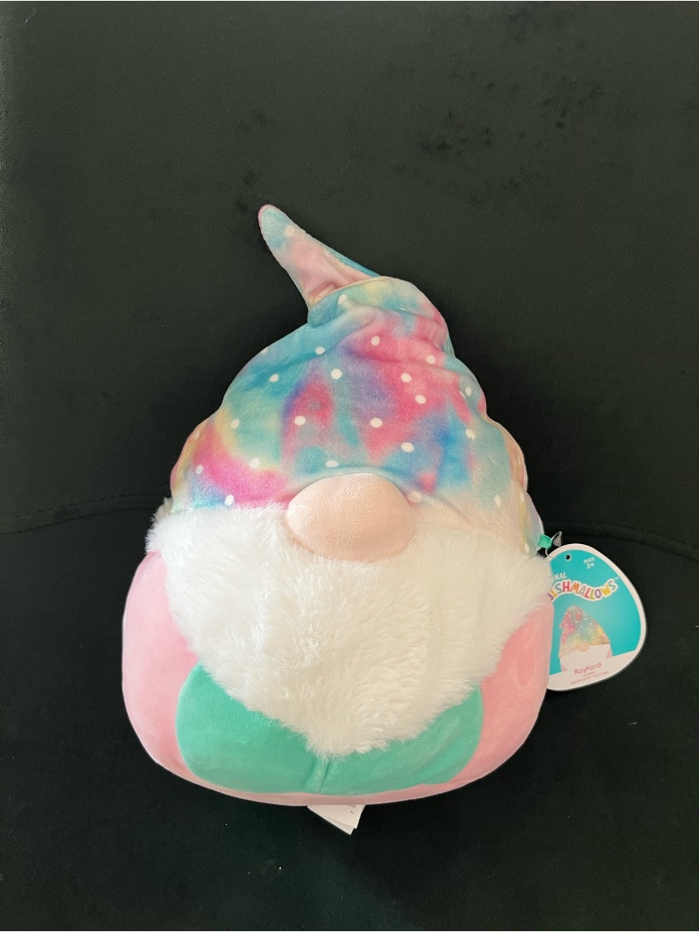 NWT Squishmallow 8" Rayford the Rainbow Gnome Plush Toy